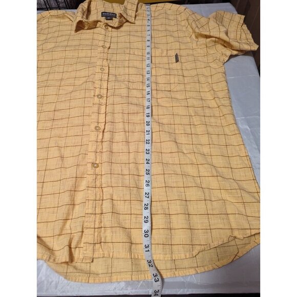 Woolrich Men’s Plaid Short Sleeve Button Down Shirt Size XXL Yellow 100% Cotton - Picture 12 of 16